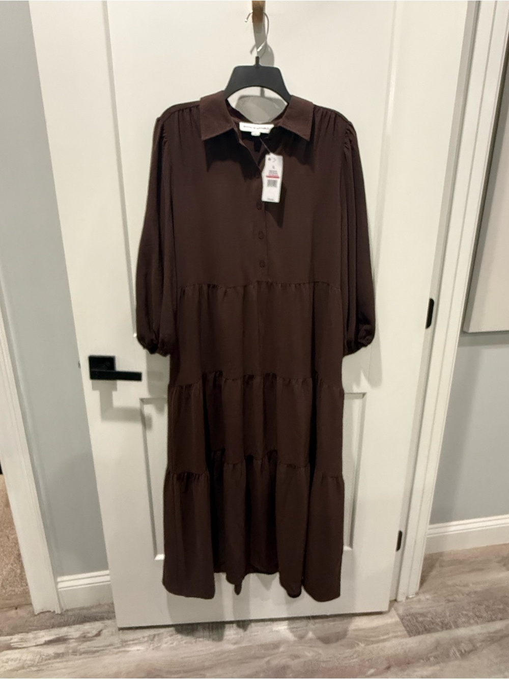 NWT Emma & Michele Chocolate Dress 3/4 sleeve Size L
